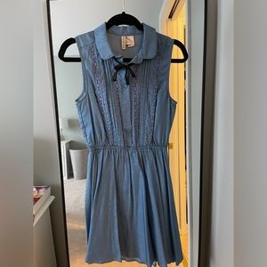 Divided blue embroidered dress